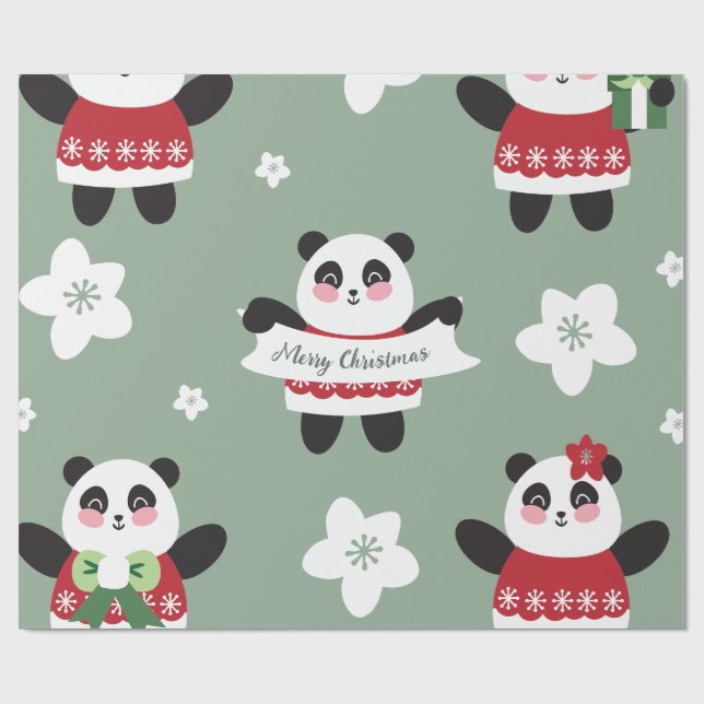 Papel De Regalo Navidades Cherry Blossom Panda (Superficie plana)