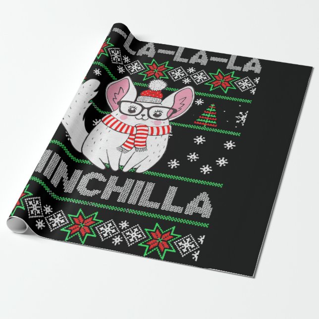 Papel De Regalo Navidades Chinchilla obsequios por amor a Chinchil (Desenrollado)
