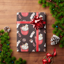 Papel De Regalo Navidades chocolate caliente Snowman Peppermint