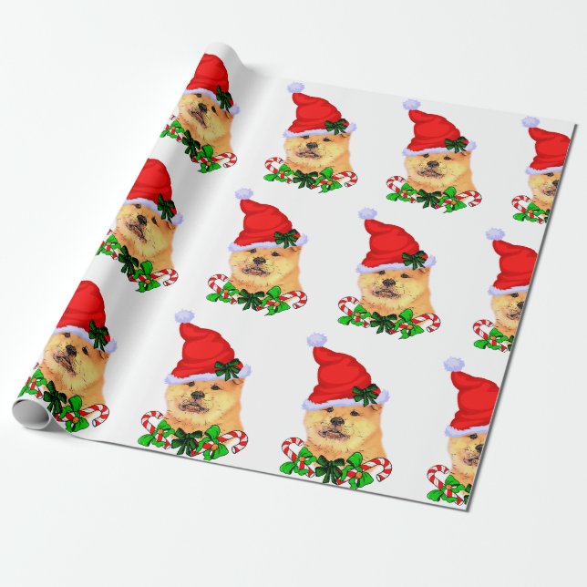 Papel De Regalo Navidades Chow Chow (Desenrollado)