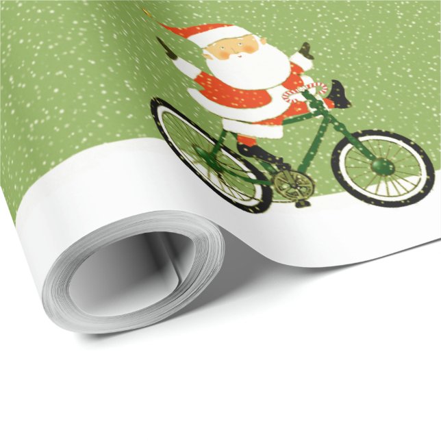 Papel De Regalo Navidades ciclistas regalo de bicicleta (Esquina del rollo)