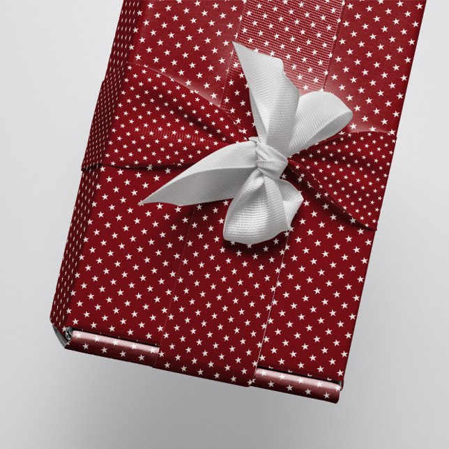 Papel De Regalo Navidades clásicos Burgundy Stars Multi (Classic Christmas Burgundy Stars Multi Wrapping Paper)
