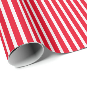 Papel De Regalo Navidades clásicos de franjas blancas rojas