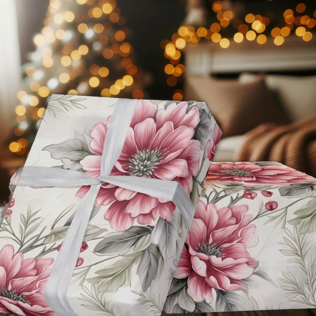 Papel De Regalo Navidades clásicos de invierno florals tocados, de (Subido por el creador)