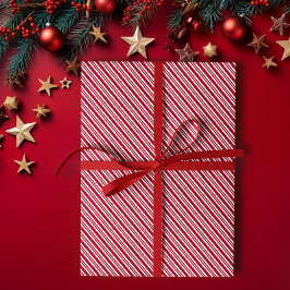 Papel De Regalo Navidades Clásicos de Peppermint Stripe Red and Wh