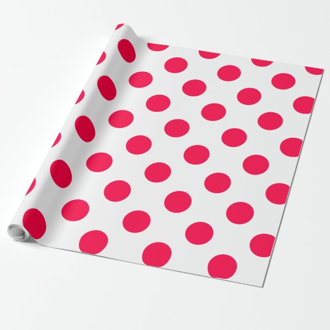 Papel De Regalo Navidades clásicos plantilla Polka rojo puntos bla (Desenrollado)