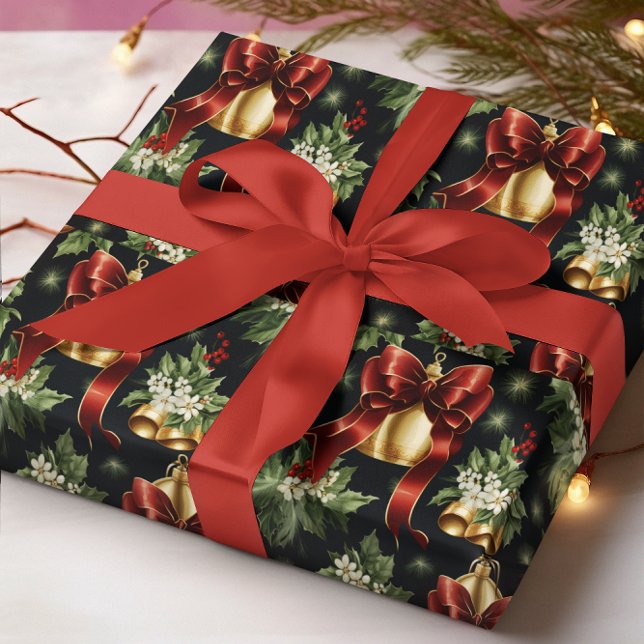 Papel De Regalo Navidades clásicos rojos con pan y oro (Subido por el creador)