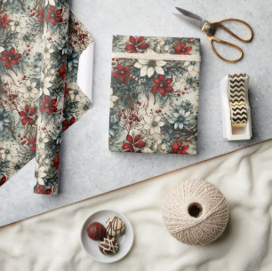 Papel De Regalo Navidades clásicos Rustic Vintage retro