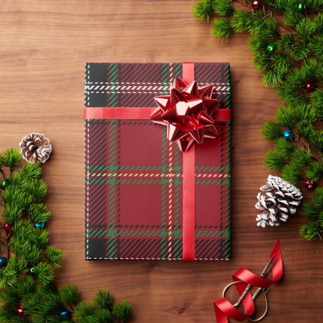 Papel De Regalo Navidades clásicos Tartan Plaid (Regalo de vacaciones)