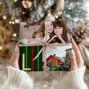 Papel De Regalo Navidades clásicos vacaciones de Collage de fotos 