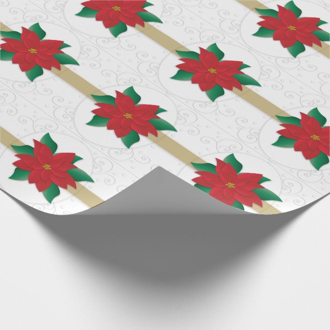 Papel De Regalo Navidades Classy Red Poinsettia parecido a un Grab (Esquina)