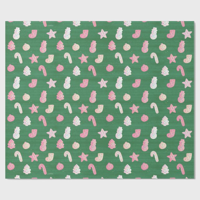 Papel De Regalo Navidades cocina el verde (Superficie plana)