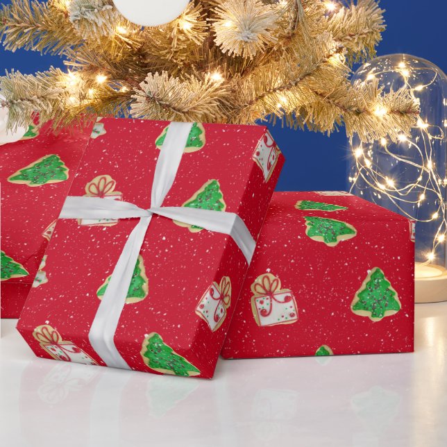 Papel De Regalo Navidades Cocinas De Azúcar Y Copos De Nieve (Vacaciones)