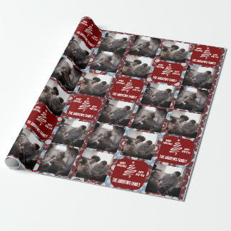 Papel De Regalo Navidades Collage Family Photo Geometric Red