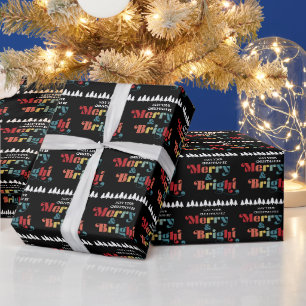 Papel De Regalo Navidades coloridos de Merry & Bright Retro