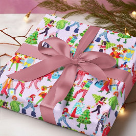 Papel De Regalo Navidades coloridos Personas Árbol Personalizado d