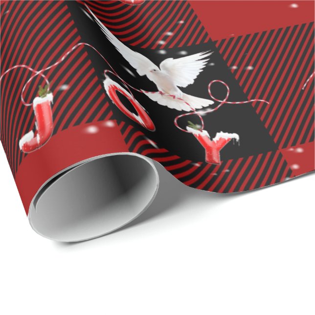 Papel De Regalo Navidades Con Alegría En Placa (Esquina del rollo)
