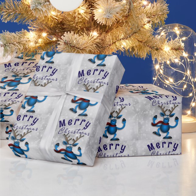 Papel De Regalo Navidades con azul (Vacaciones)