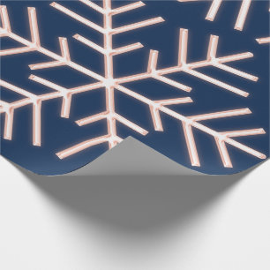 Papel De Regalo Navidades con copos de nieve festejan marina azul 