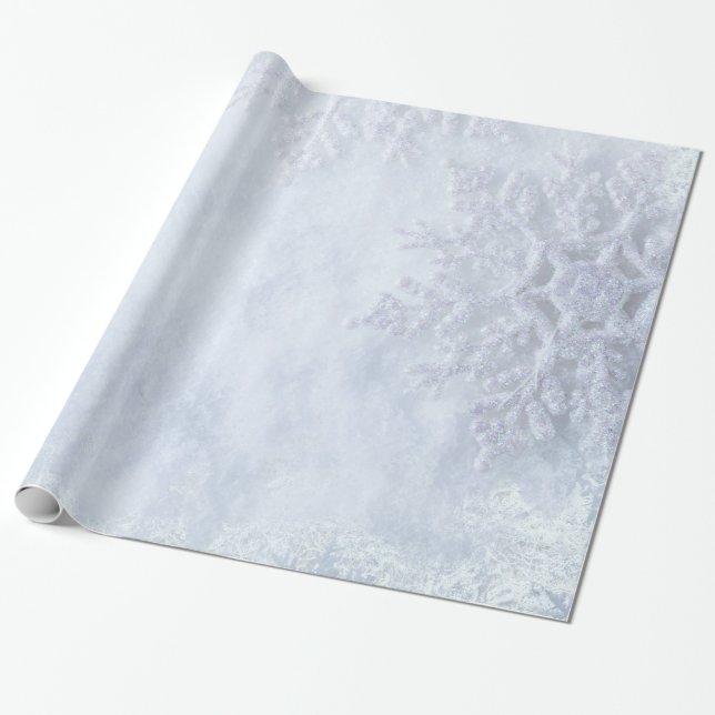 Papel De Regalo Navidades congelados copos de nieve (Desenrollado)