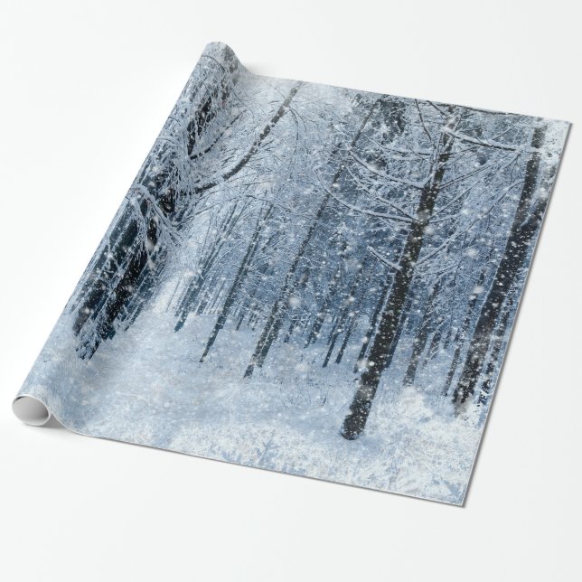 Papel De Regalo Navidades congelados nevando (Desenrollado)