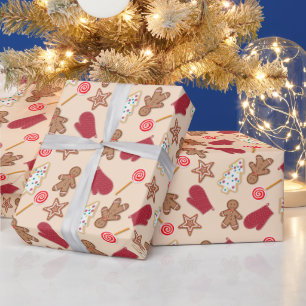 Papel De Regalo Navidades Cookie Baking Time Pink Wrapee Paper