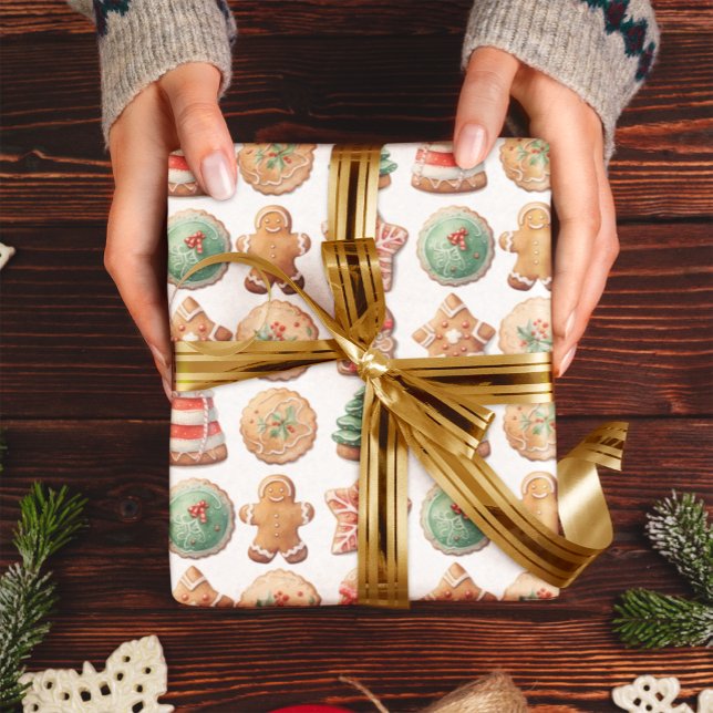 Papel De Regalo Navidades Cookies intercambian vacaciones verdes r (Subido por el creador)