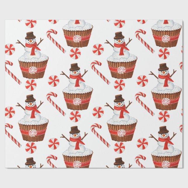 Papel De Regalo Navidades Copo de Snowman (Superficie plana)