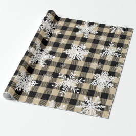 Papel De Regalo Navidades - Copos de nieve beige de búfalo