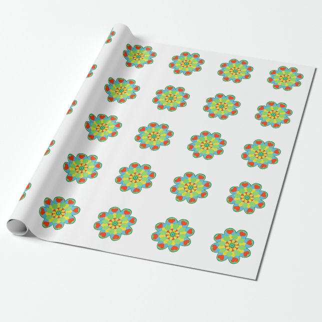 Papel De Regalo Navidades Corazón Mandala (Desenrollado)