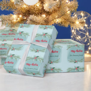 Papel De Regalo Navidades coronaban con ramas huecas y picantes.