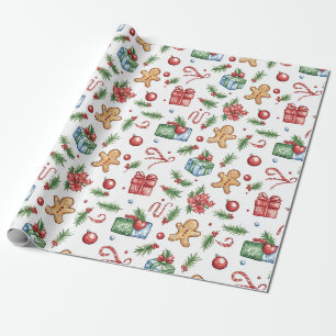 Papel De Regalo Navidades cortos hombre de pan de jengibre