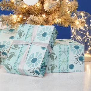 Papel De Regalo Navidades costeros Bohemian Seashells