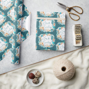 Papel De Regalo Navidades costeros: conchas de Starfish & GREETING