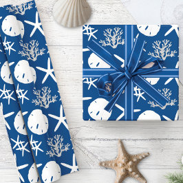 Papel De Regalo Navidades costeros de la marina de mar estelar y e