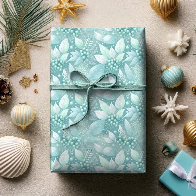 Papel De Regalo Navidades costeros Foliage Berries Pattern#7 ID100 (Subido por el creador)