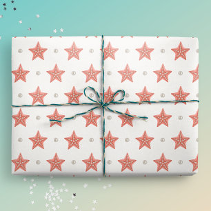 Papel De Regalo Navidades costeros Starfish