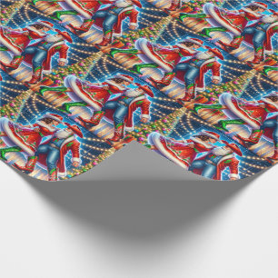 Papel De Regalo Navidades Country Dance Cowboy Cowgirl Santa