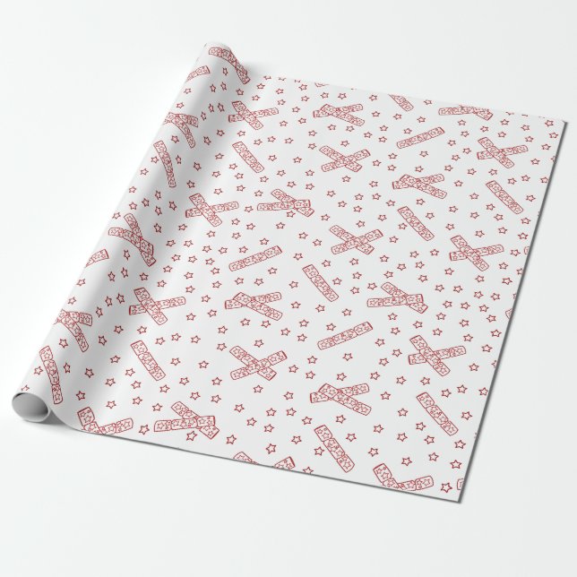 Papel De Regalo Navidades Crackers Red Toile (Desenrollado)