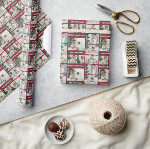 Papel De Regalo Navidades crean su propio Collage de fotos rojo 6