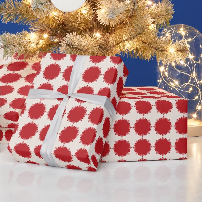 Papel De Regalo Navidades crema y rojo (Vacaciones)