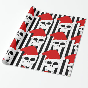 Papel De Regalo Navidades crían sombrero Santa en franjas blancas