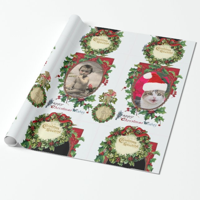 PAPEL DE REGALO NAVIDADES CROWNS, BANJO, PLANTILLA DE FOTOS DE RIB (Desenrollado)