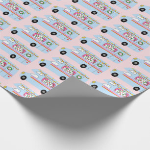 Papel De Regalo Navidades Cuidados Camper Vintage Motorhome RV Xma