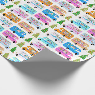 Papel De Regalo Navidades Cuidados Camper Vintage Motos RV Xmas