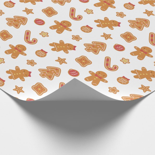 Papel De Regalo Navidades Cuidados Patrón de cookies de hombre de  (Esquina)