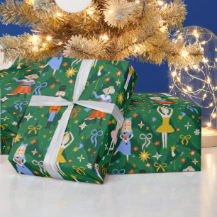 Papel De Regalo Navidades Cuidados Ropa de nueces Ballerina Ratón 