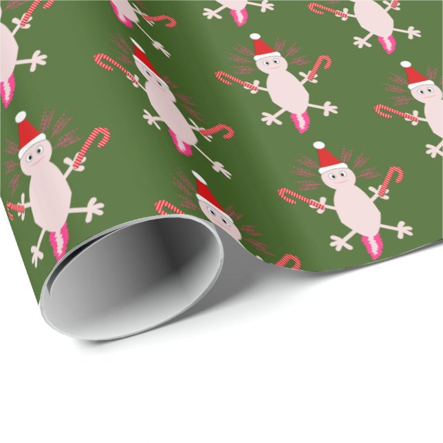 Papel De Regalo Navidades Cute Axolotl Patterl (Esquina del rollo)