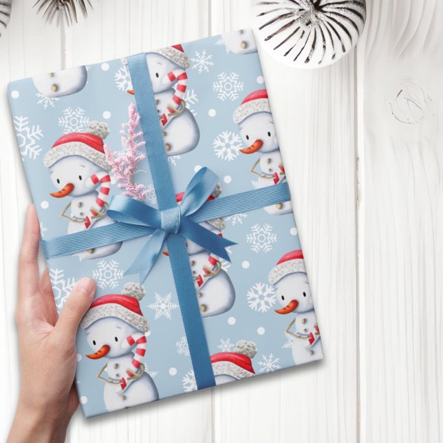 Papel De Regalo Navidades Cute Blue Snowman (Subido por el creador)