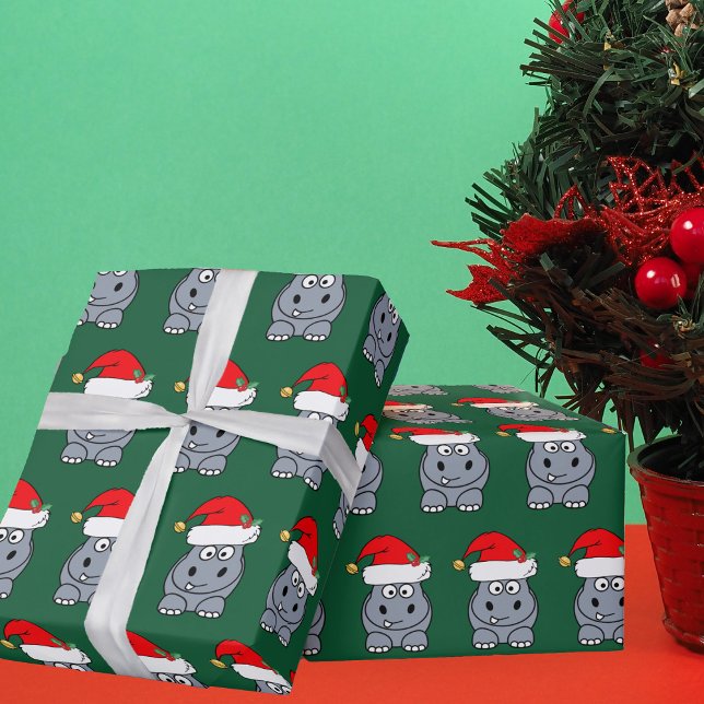 Papel De Regalo Navidades Cute Hippo (Subido por el creador)